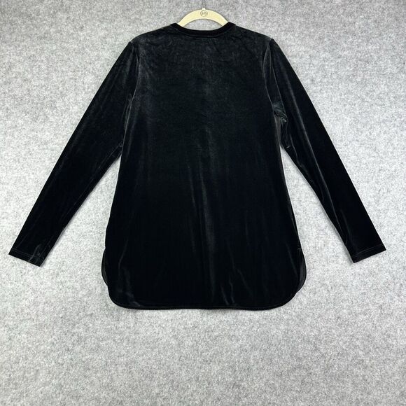Lauren Ralph Lauren LRL Tunic Top Womens S Black Velvet Pullover Preppy Goth - Picture 3 of 12